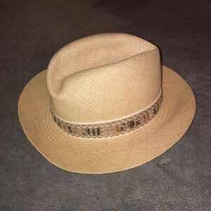 CHURCHILL LTD GENUINE STRAW BAND HAT FEDORA VINTAGE HARRY HOLLAND SIZE 6 7/8